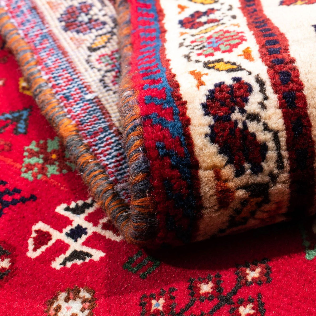 Alfombra persa - Nómada - 161 x 103 cm - rojo oscuro