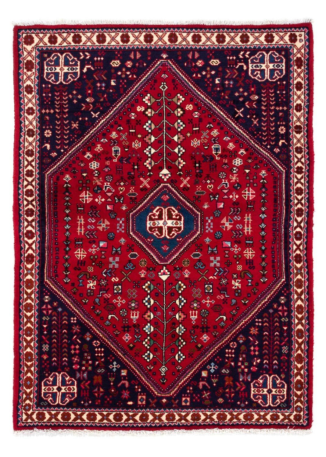 Alfombra persa - Nómada - 150 x 103 cm - rojo oscuro