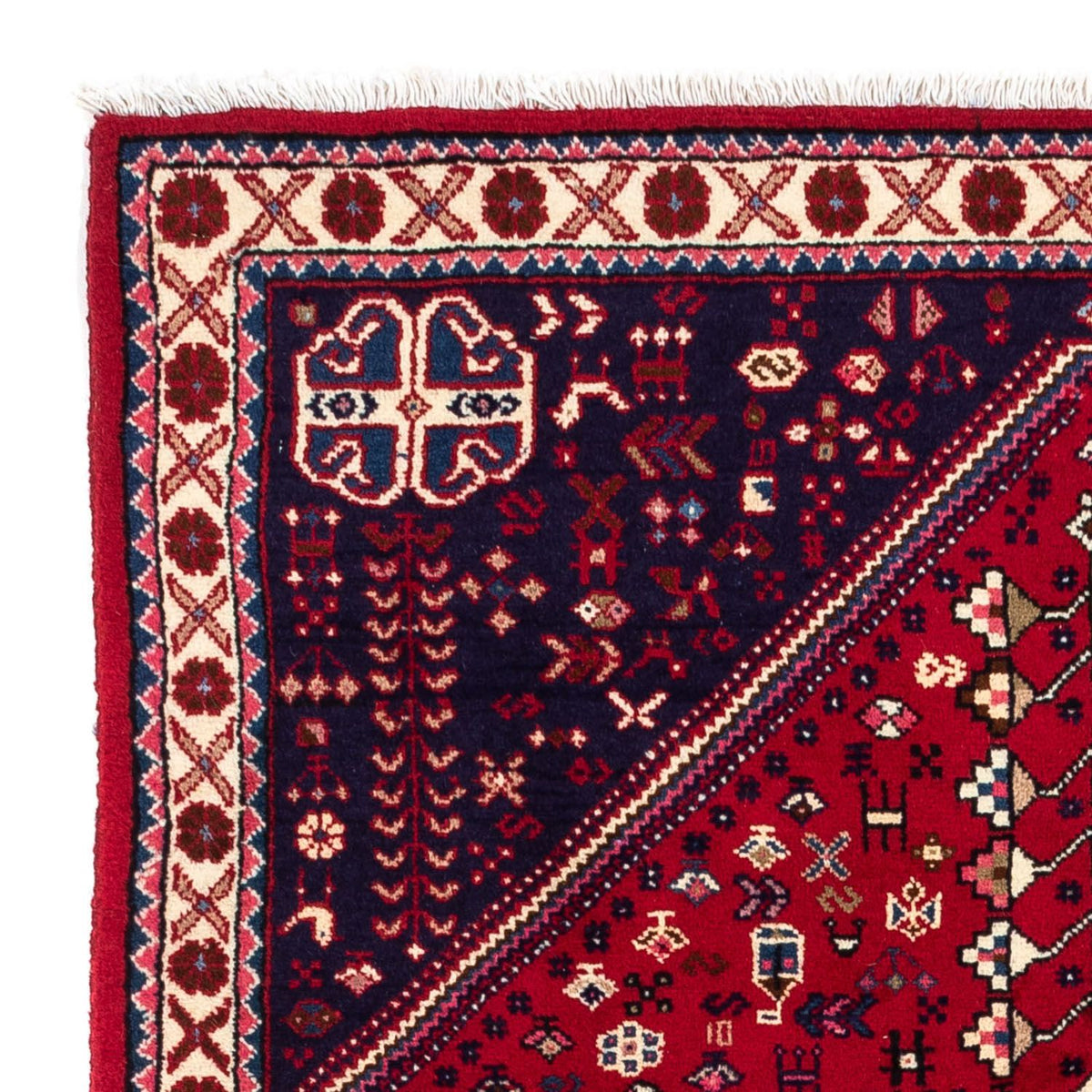 Alfombra persa - Nómada - 150 x 103 cm - rojo oscuro