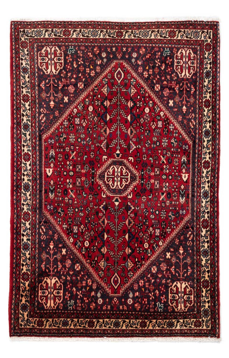 Alfombra persa - Nómada - 161 x 105 cm - rojo oscuro