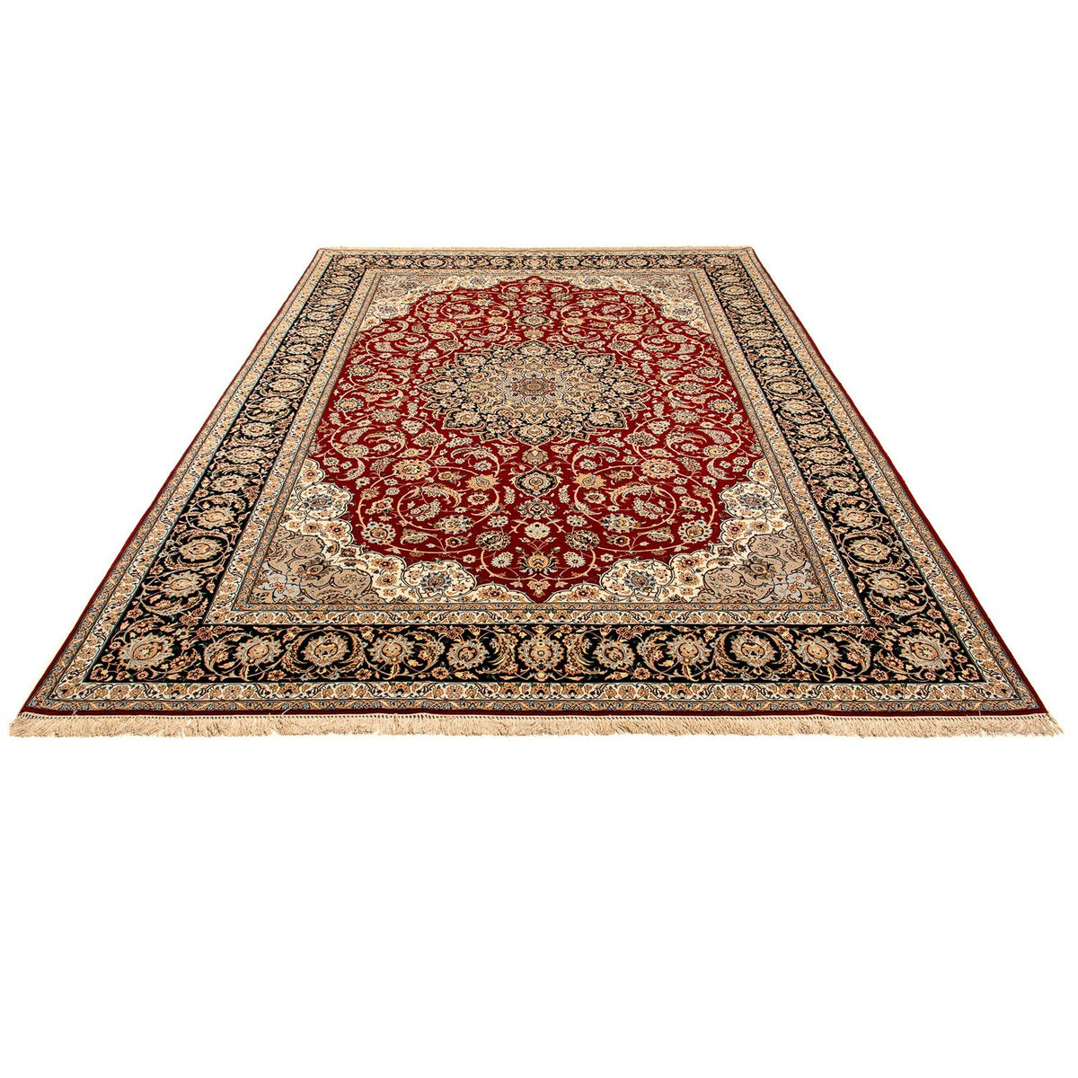 Alfombra Persa - Isfahan - Prima - 370 x 253 cm - rojo oscuro