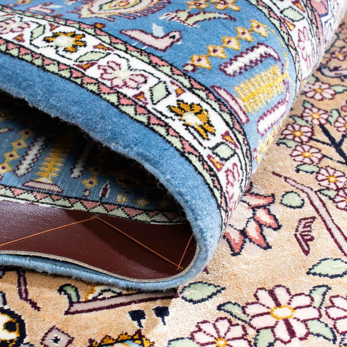 Alfombra Persa - Isfahan - Prima - 126 x 83 cm - azul claro