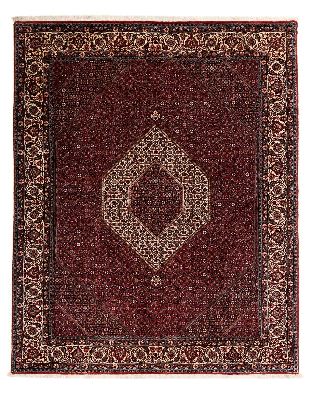 Alfombra persa - Bidjar - 257 x 204 cm - rojo oscuro