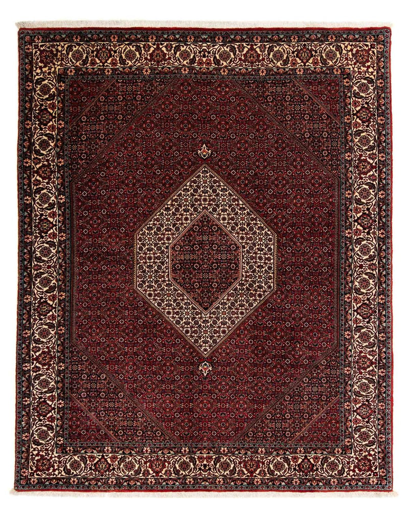 Alfombra persa - Bidjar - 257 x 204 cm - rojo oscuro