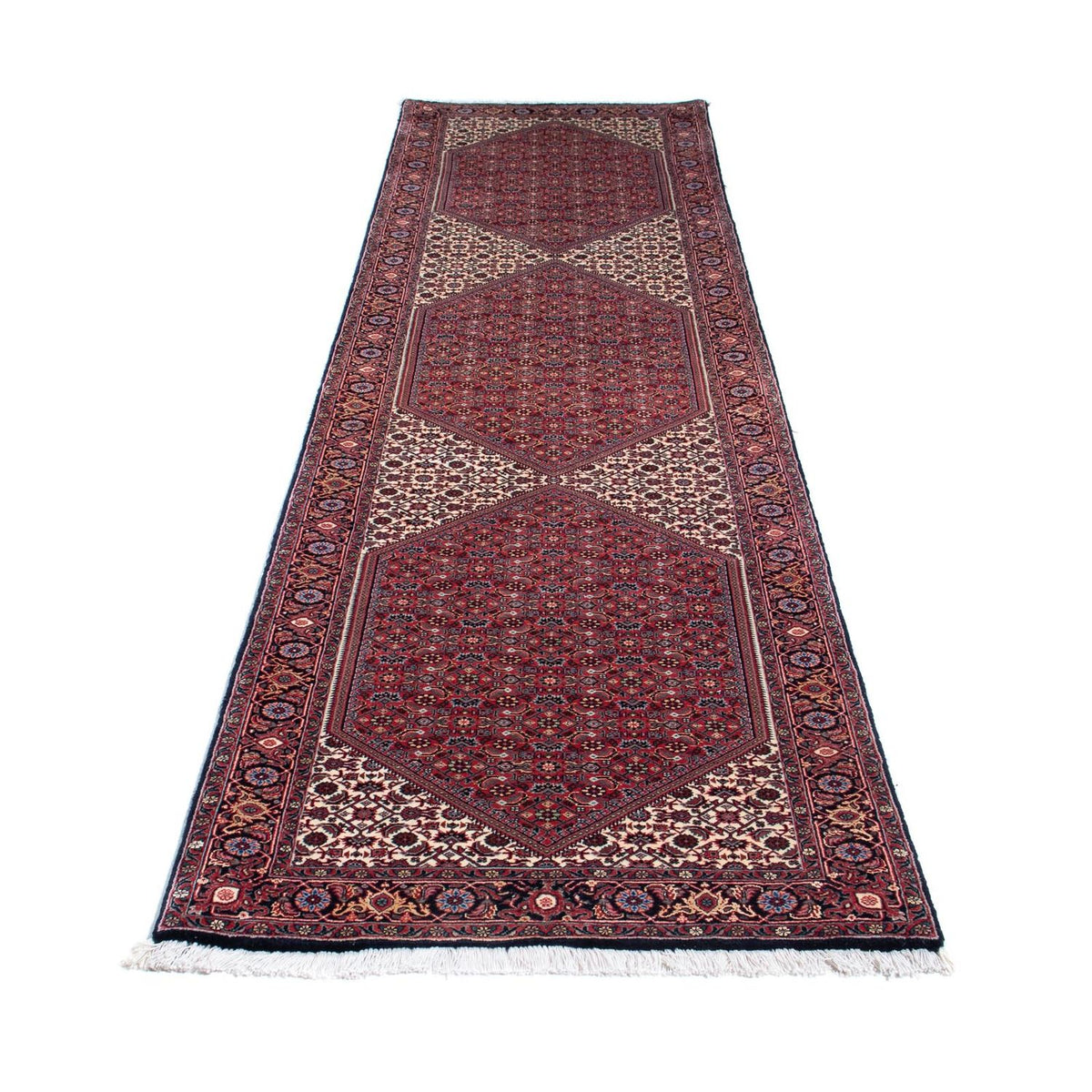 Alfombra de pasillo Alfombra persa - Bidjar - 313 x 83 cm - rojo oscuro