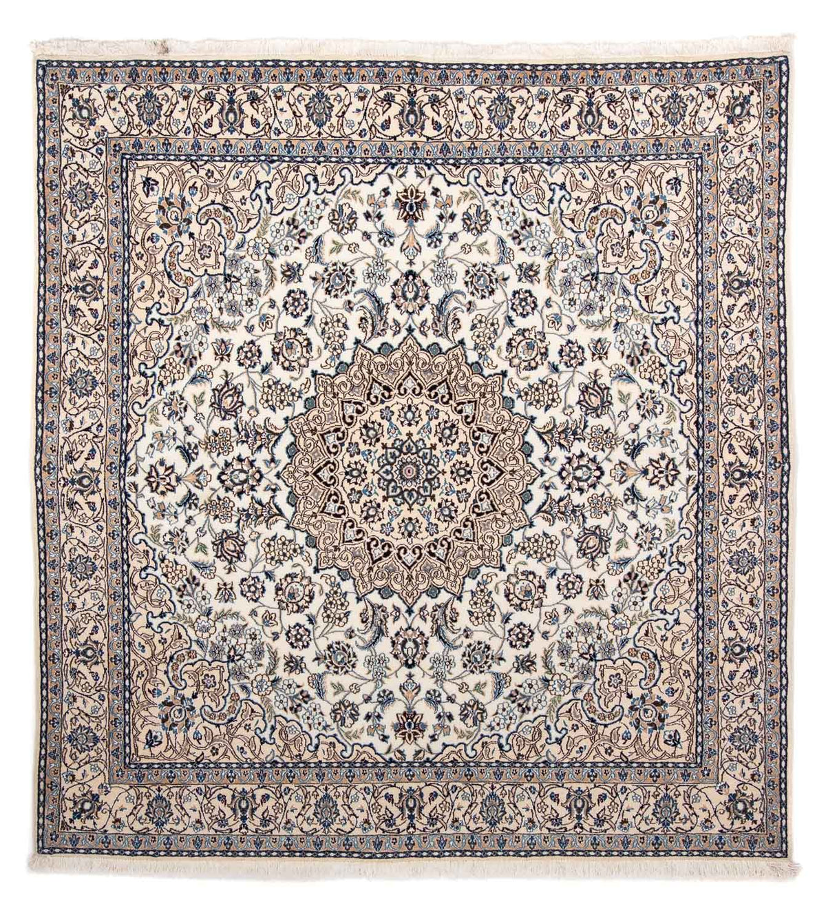 Alfombra Persa - Nain - Real cuadrado - 210 x 202 cm - beige