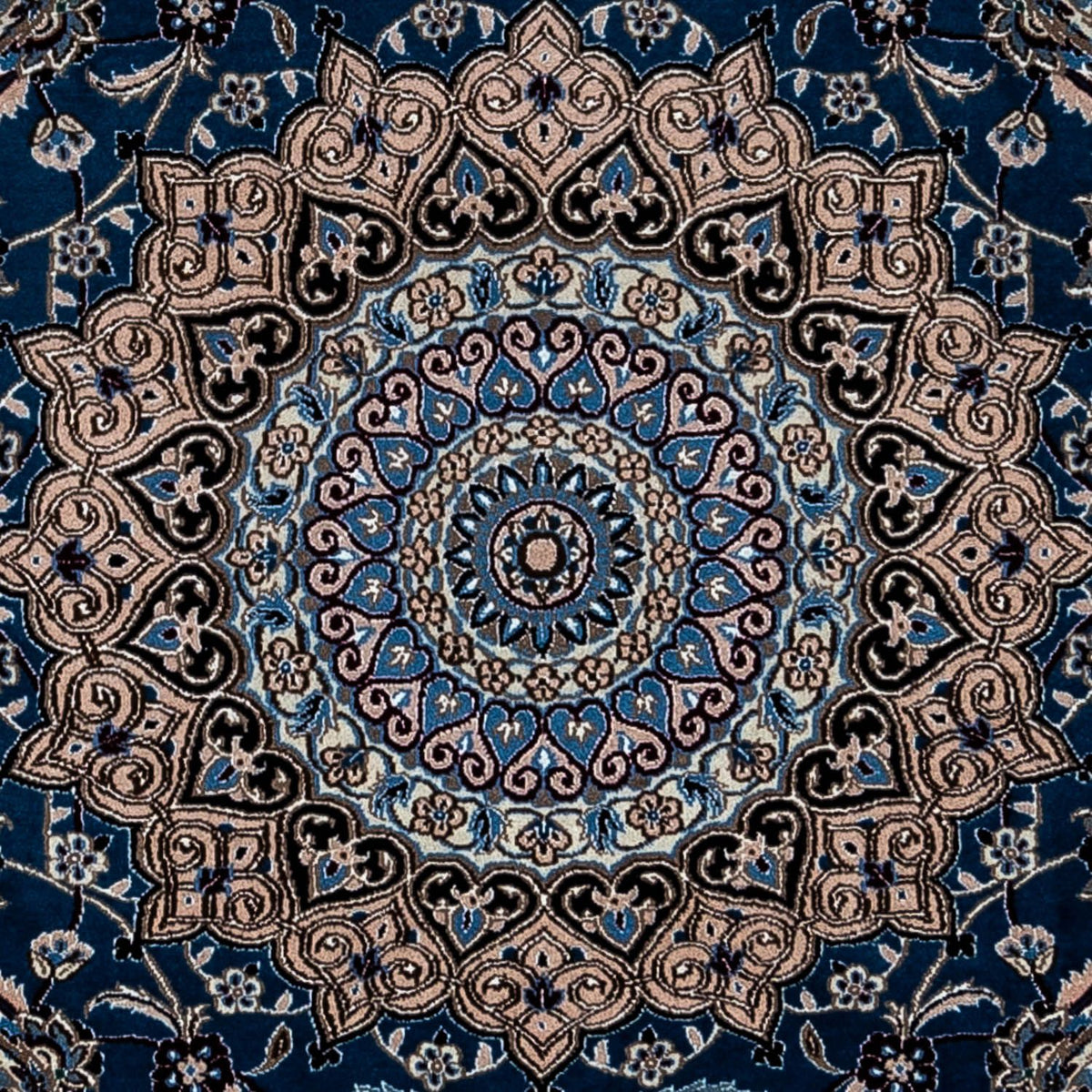 Alfombra Persa - Nain - Real - 348 x 245 cm - azul oscuro