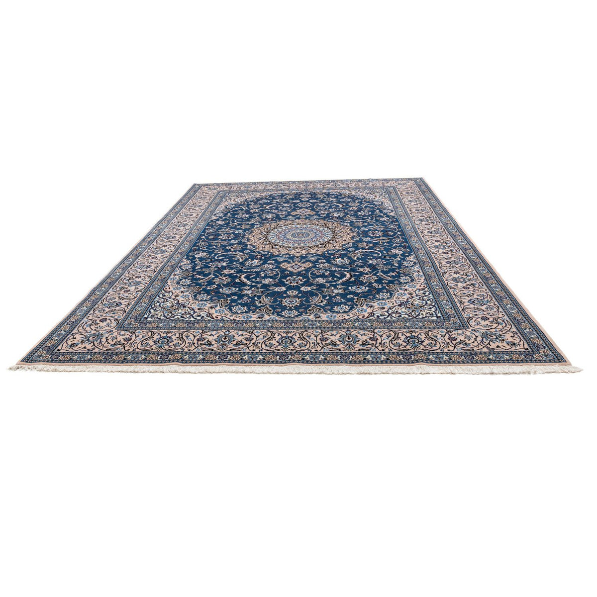 Alfombra Persa - Nain - Real - 348 x 245 cm - azul oscuro