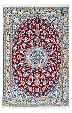 Alfombra Persa - Nain - Real - 172 x 112 cm - rojo oscuro