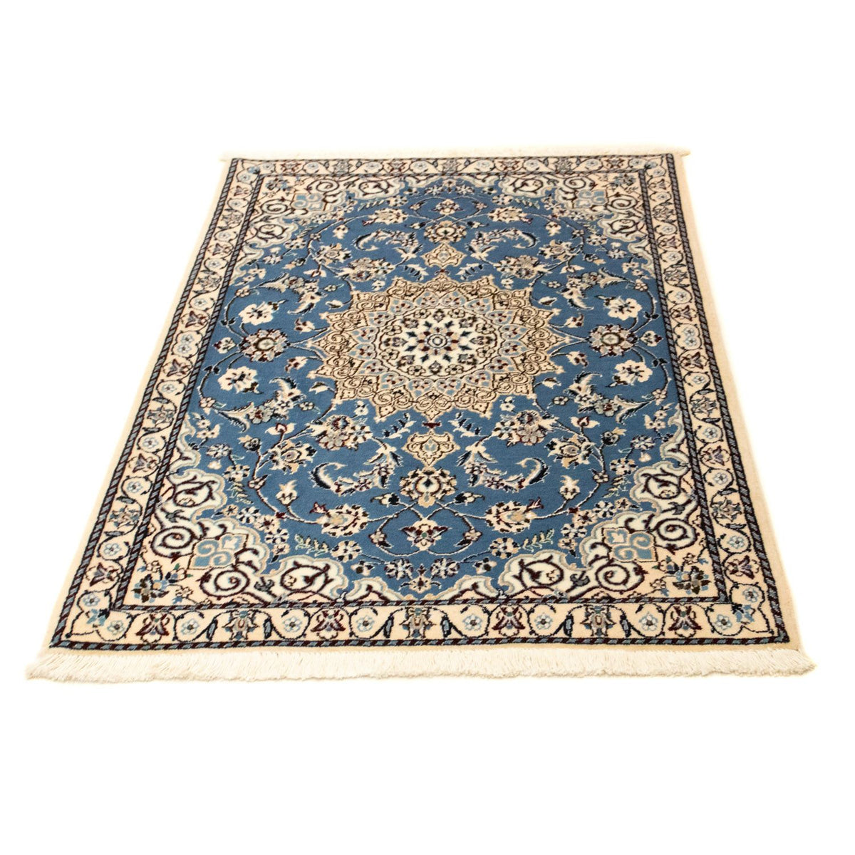 Alfombra Persa - Nain - Real - 125 x 88 cm - azul