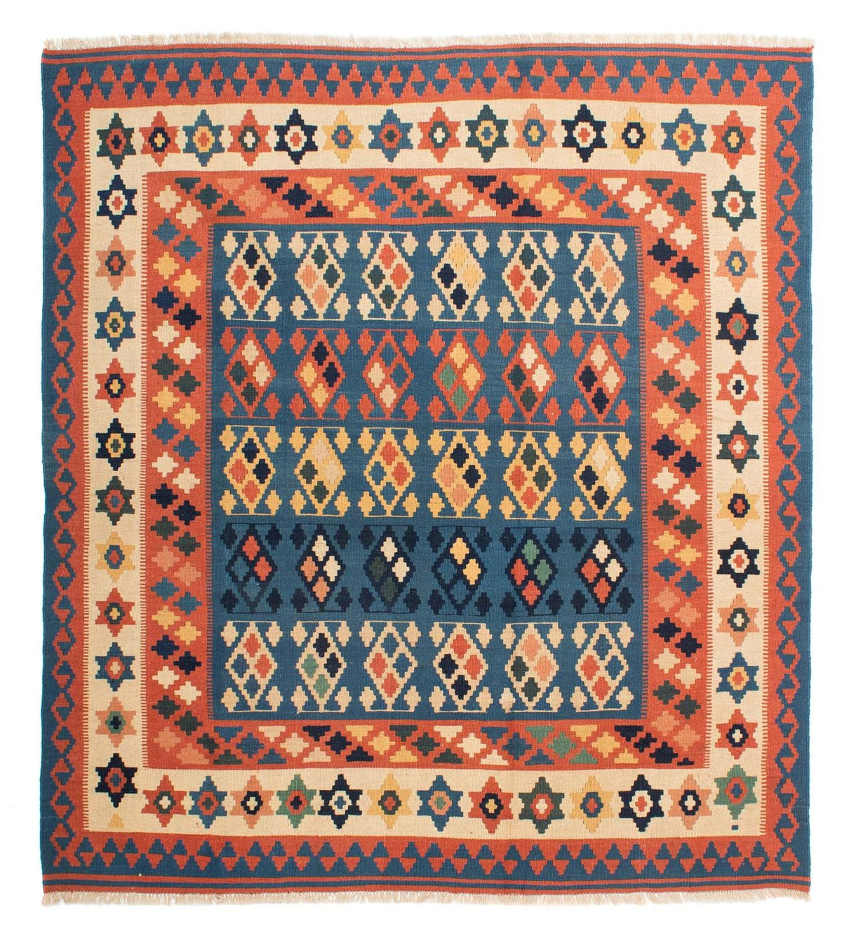 Alfombra Kelim - Oriental cuadrado - 212 x 197 cm - azul