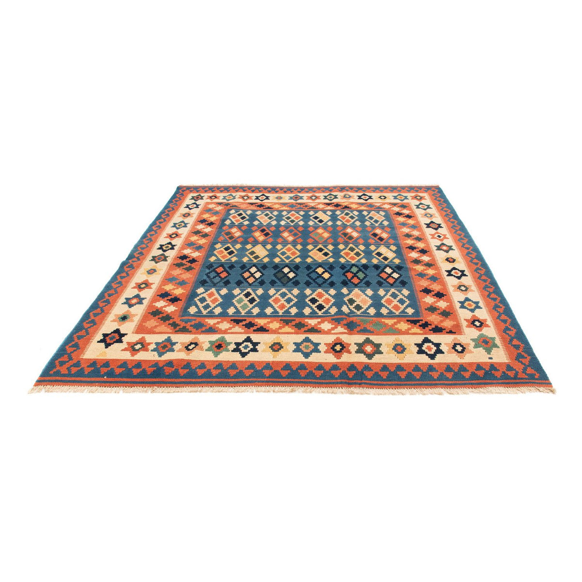 Alfombra Kelim - Oriental cuadrado - 212 x 197 cm - azul