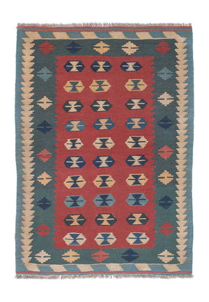 Alfombra Kelim - Oriental - 163 x 112 cm - rojo oscuro