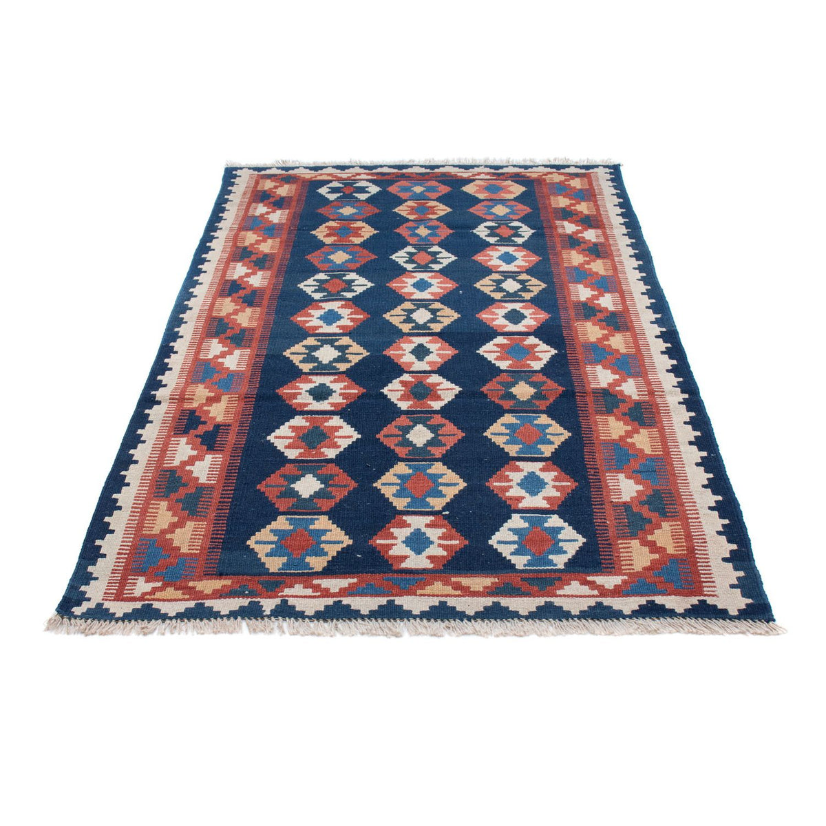 Alfombra de pasillo Alfombra Kelim - Oriental - 186 x 104 cm - azul