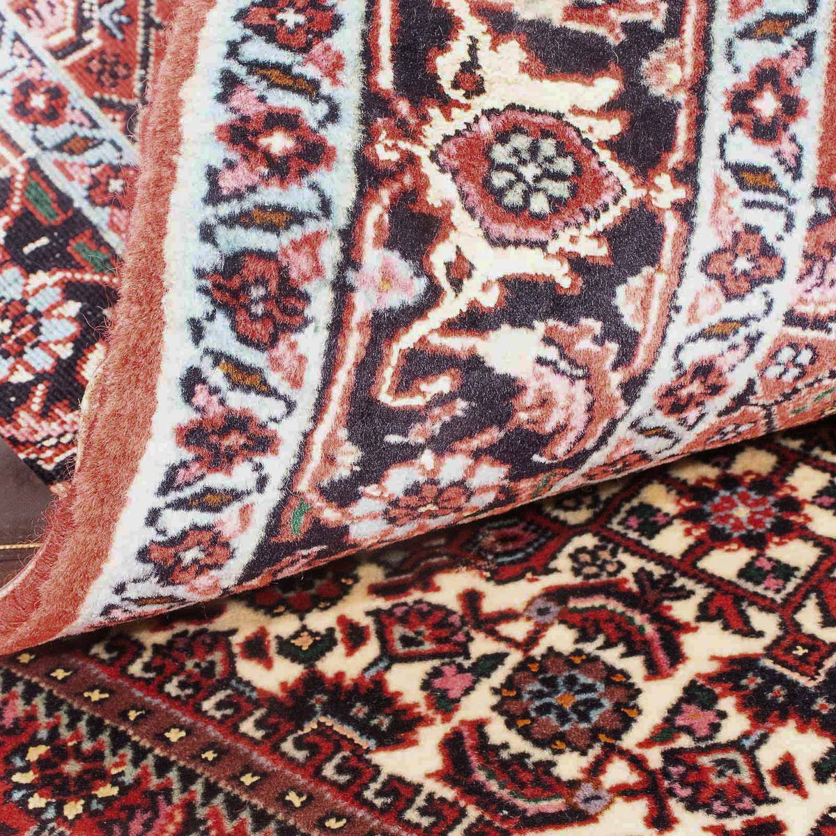 Alfombra persa - Bidjar - 152 x 75 cm - rojo claro