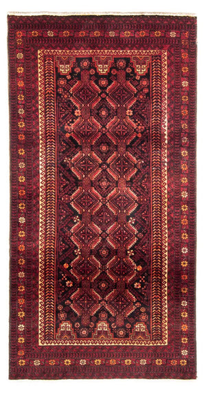 Alfombra de pasillo Alfombra Belutsch - 216 x 102 cm - rojo oscuro