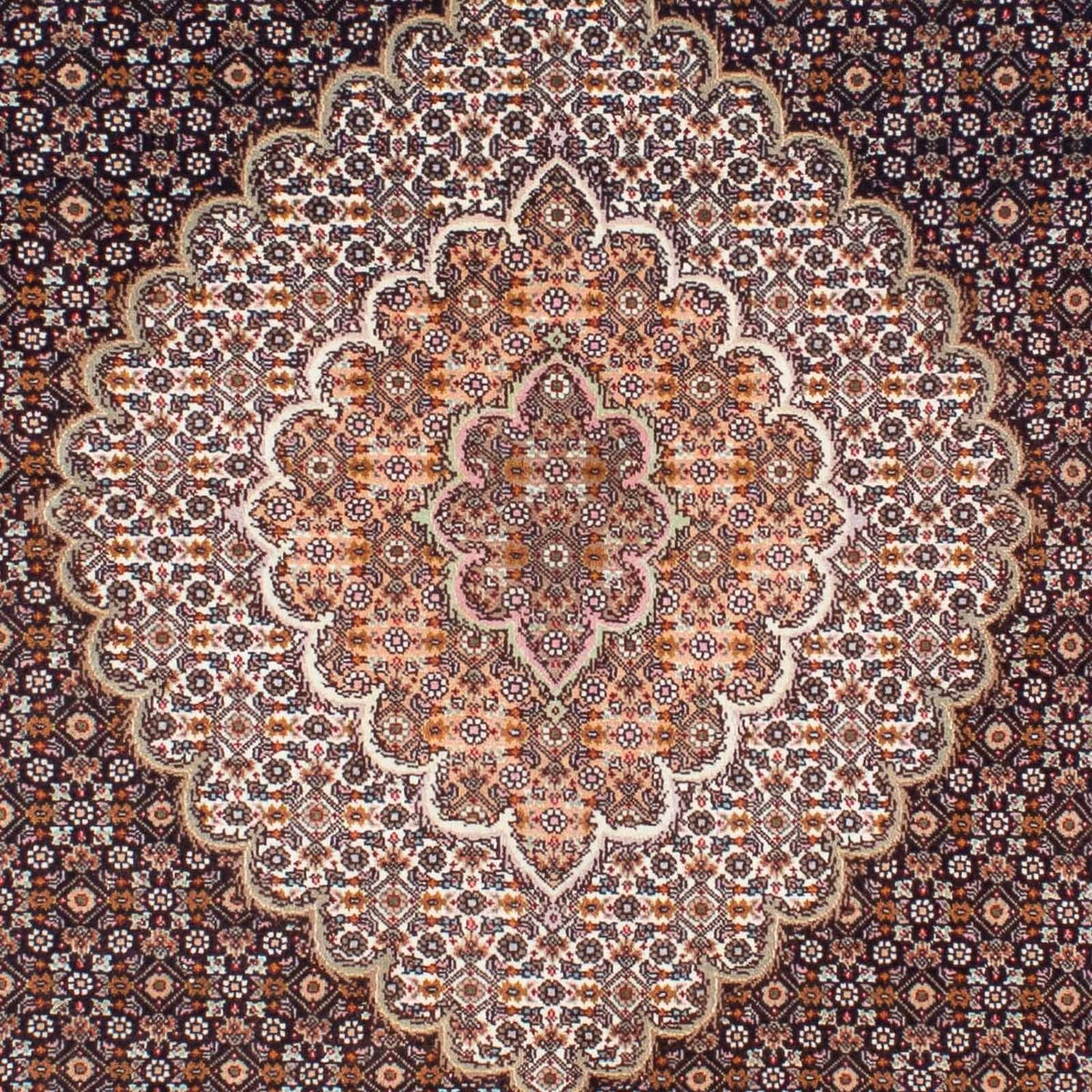 Alfombra persa - Tabriz - 200 x 154 cm - marrón oscuro