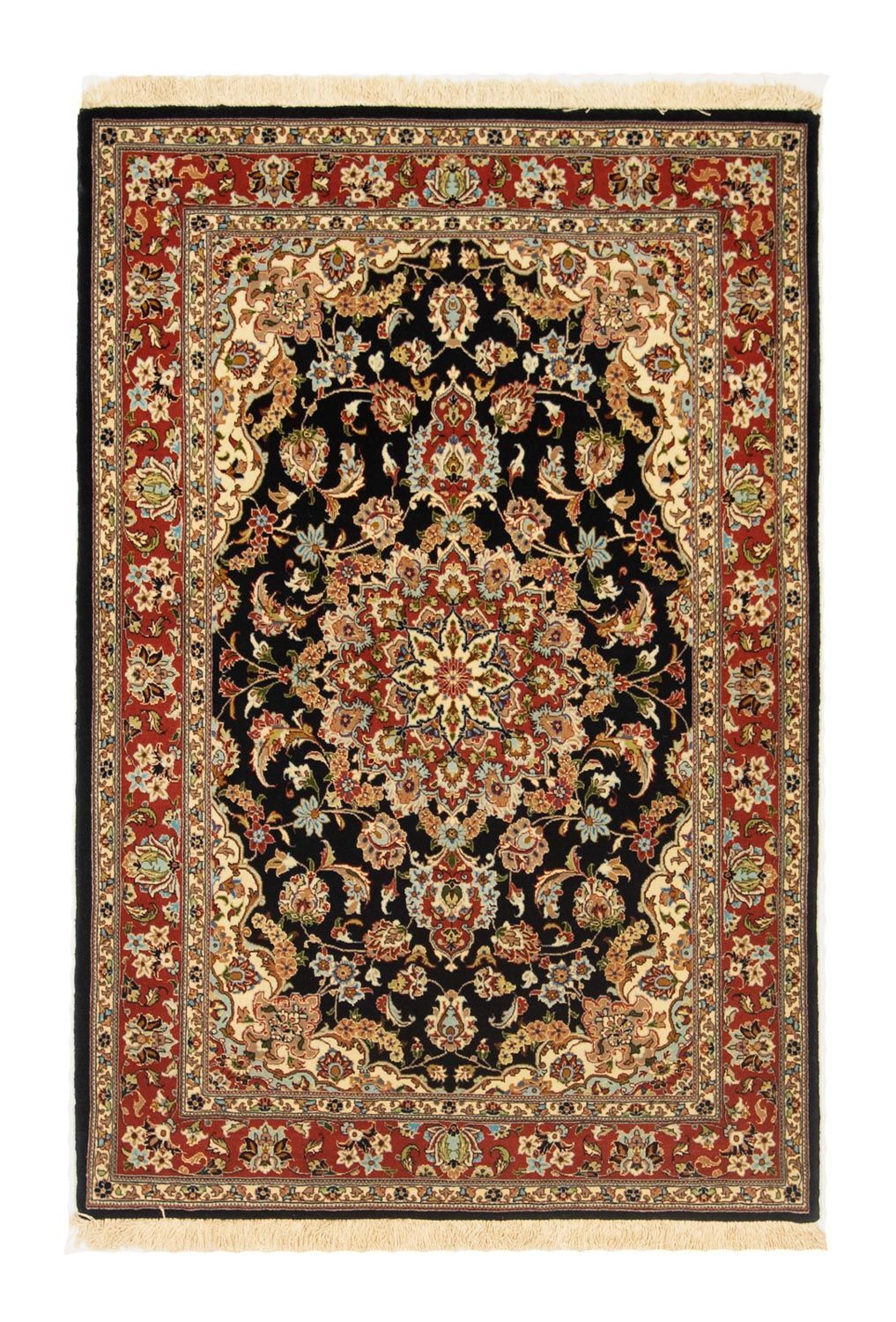 Alfombra persa - Ghom - 146 x 100 cm - negro