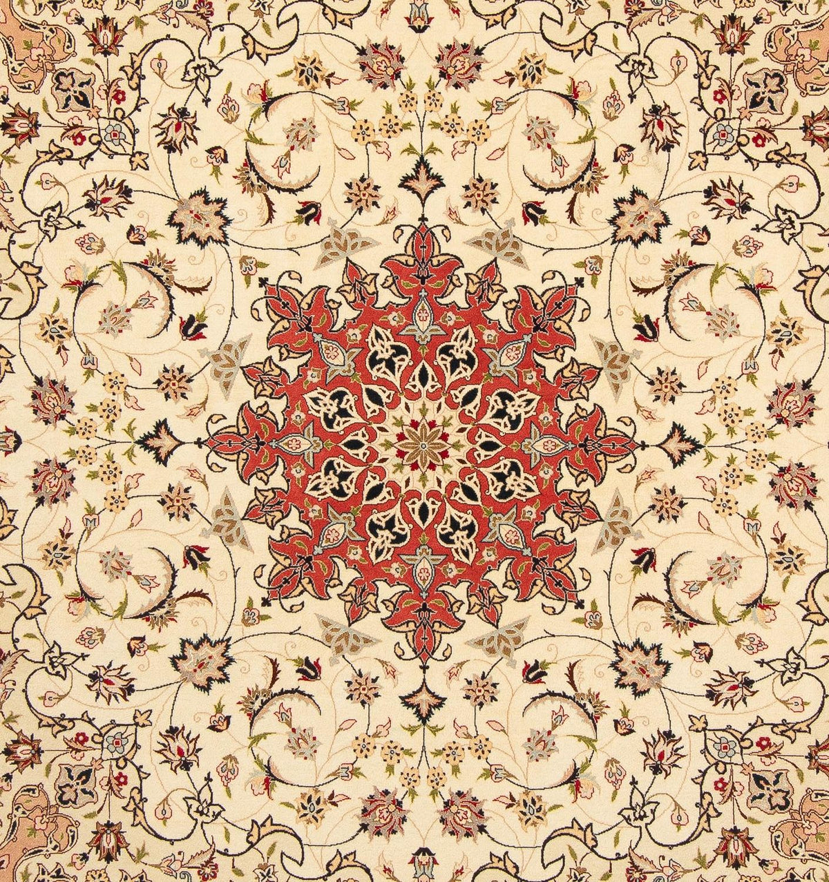 Alfombra Persa - Tabriz - Real cuadrado - 209 x 208 cm - beige