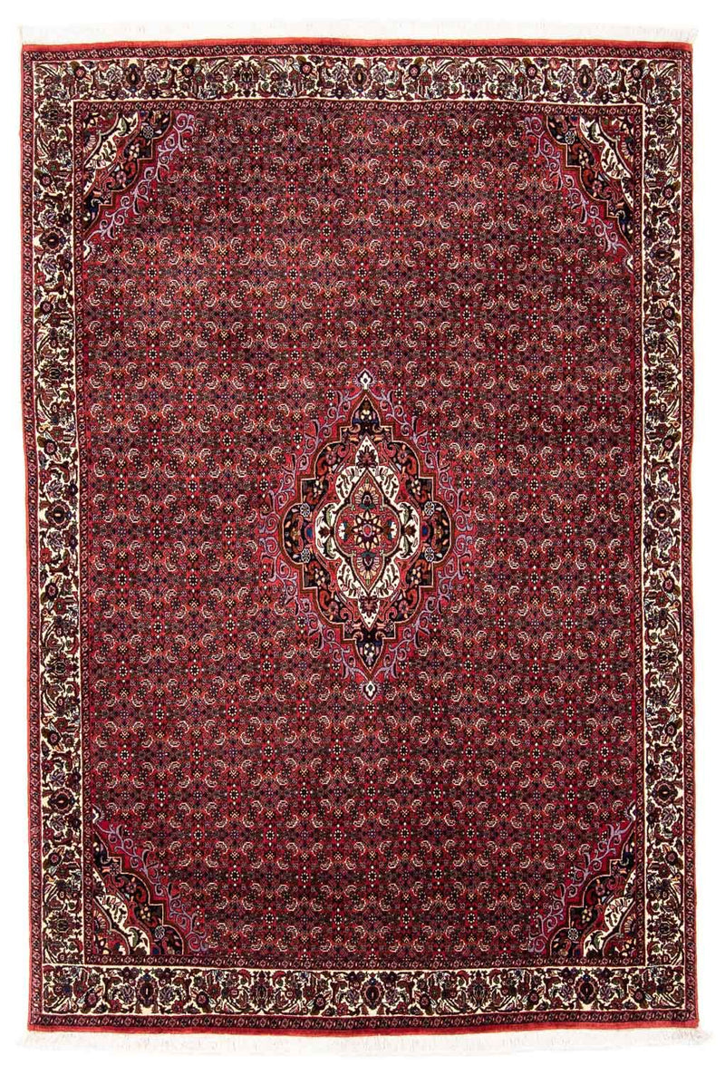 Alfombra persa - Bidjar - 241 x 172 cm - rojo oscuro