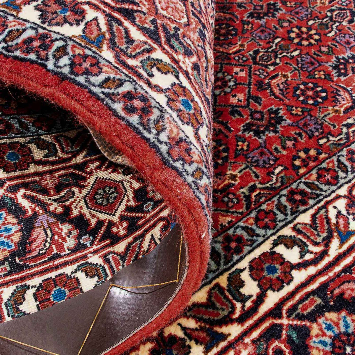 Alfombra persa - Bidjar cuadrado  - 126 x 124 cm - rojo