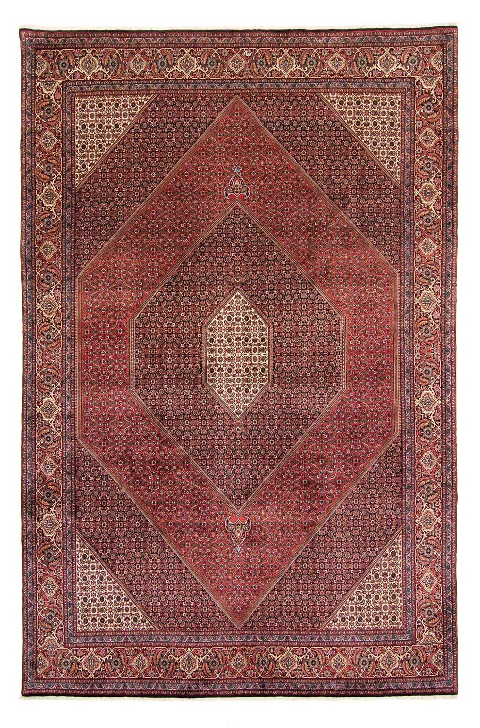 Alfombra persa - Bidjar - 382 x 249 cm - rojo oscuro