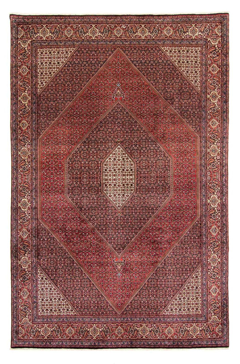 Alfombra persa - Bidjar - 382 x 249 cm - rojo oscuro