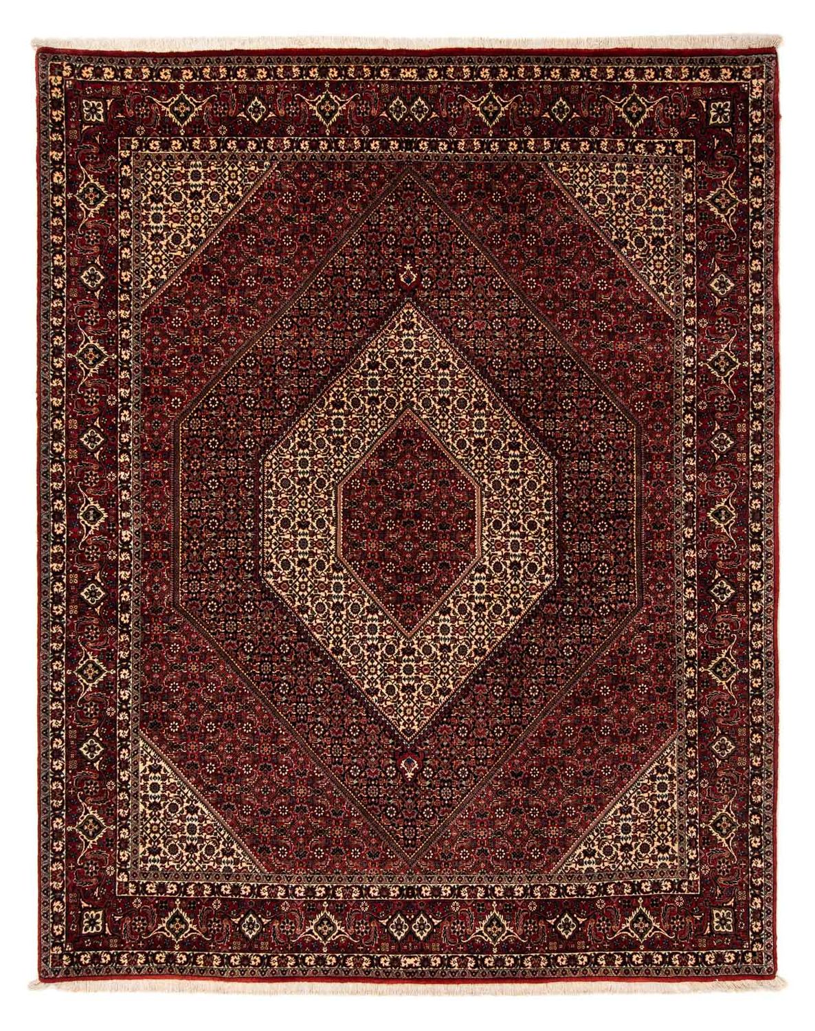 Alfombra persa - Bidjar - 255 x 205 cm - rojo oscuro