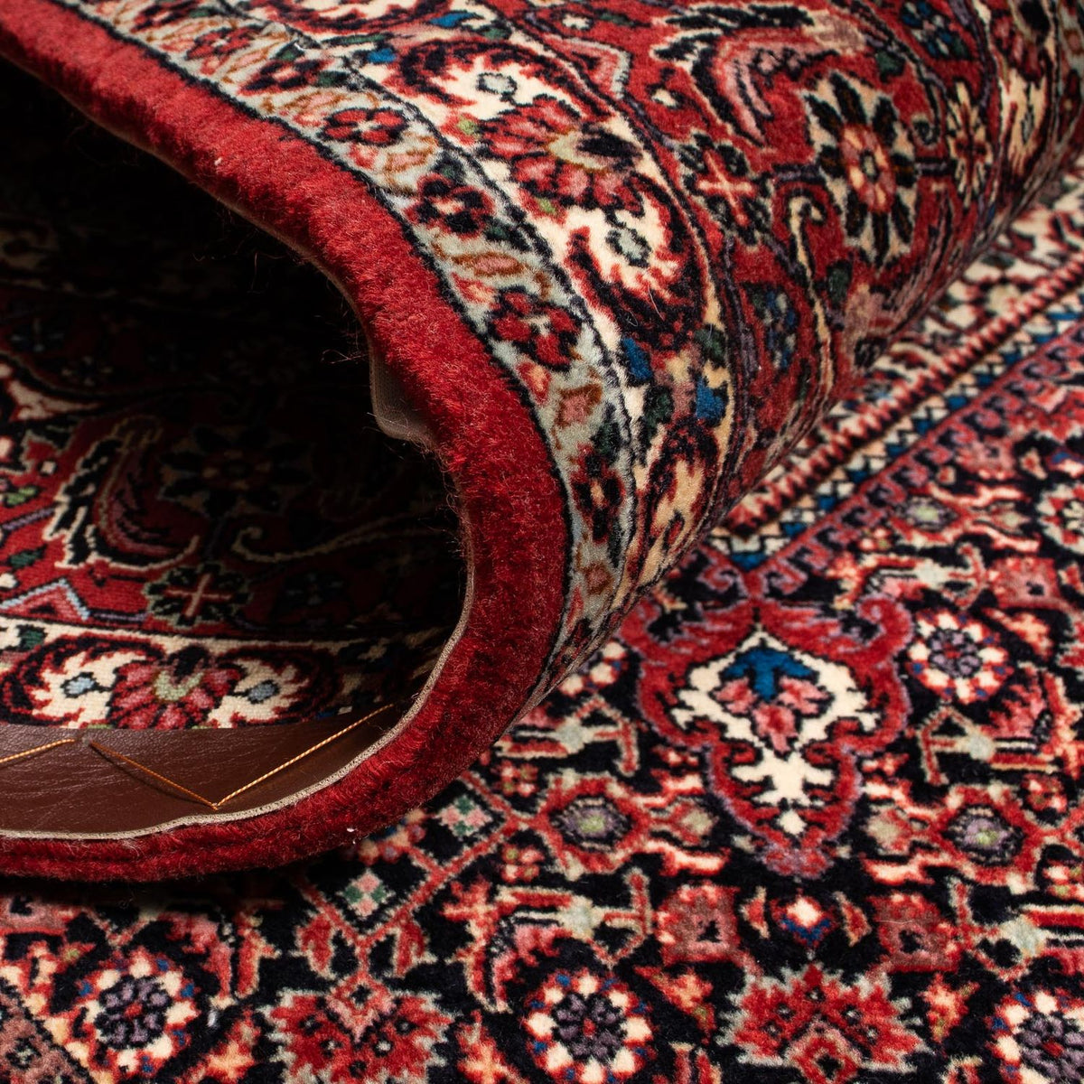 Alfombra persa - Bidjar - 255 x 205 cm - rojo oscuro