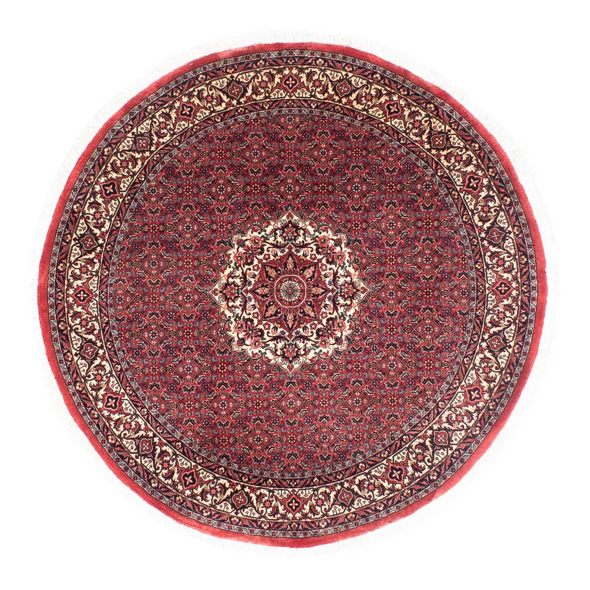 Alfombra persa - Bidjar redondo  - 155 x 155 cm - rojo oscuro