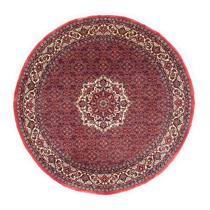 Alfombra persa - Bidjar redondo  - 155 x 155 cm - rojo oscuro