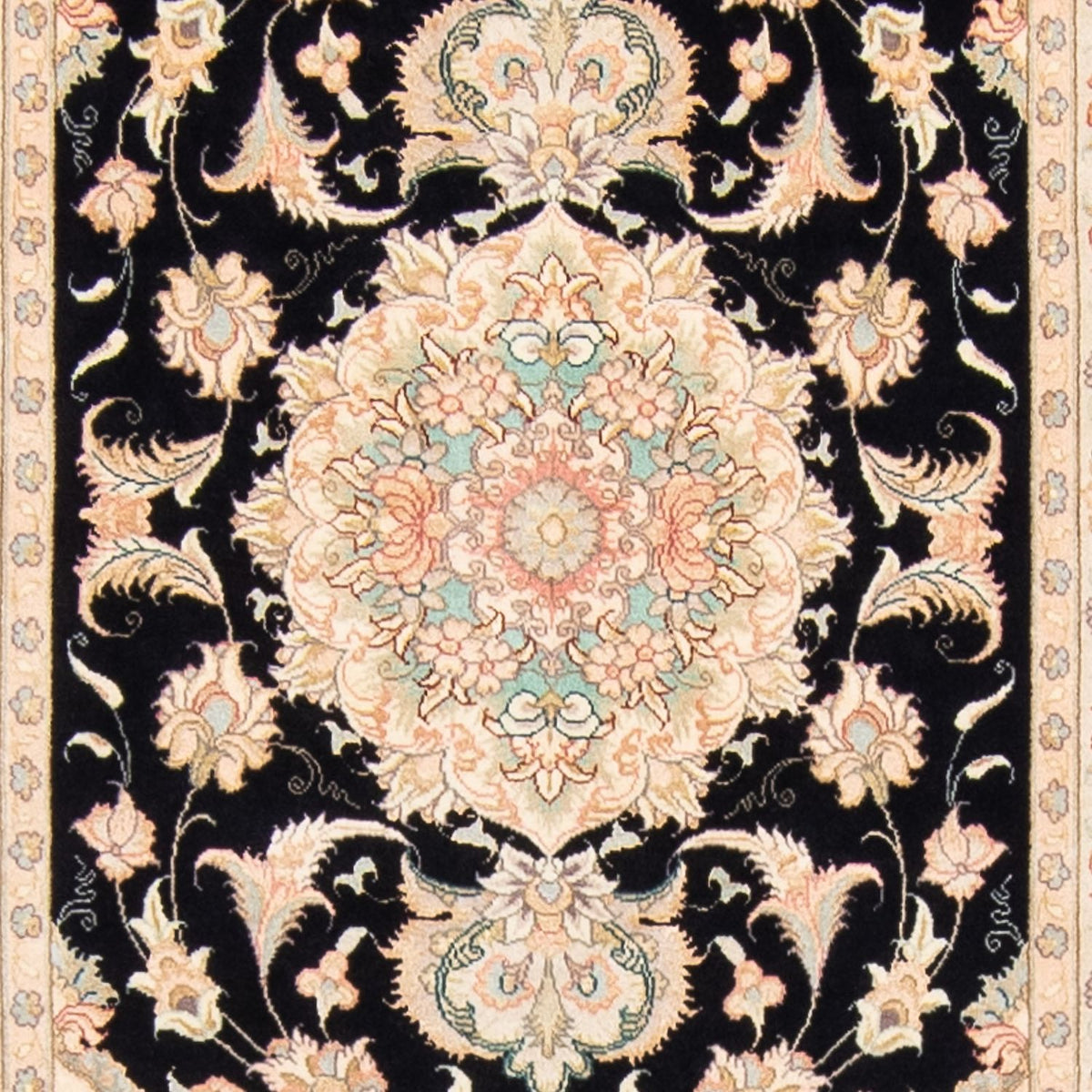 Alfombra de pasillo Alfombra Persa - Tabriz - Real - 419 x 87 cm - azul oscuro