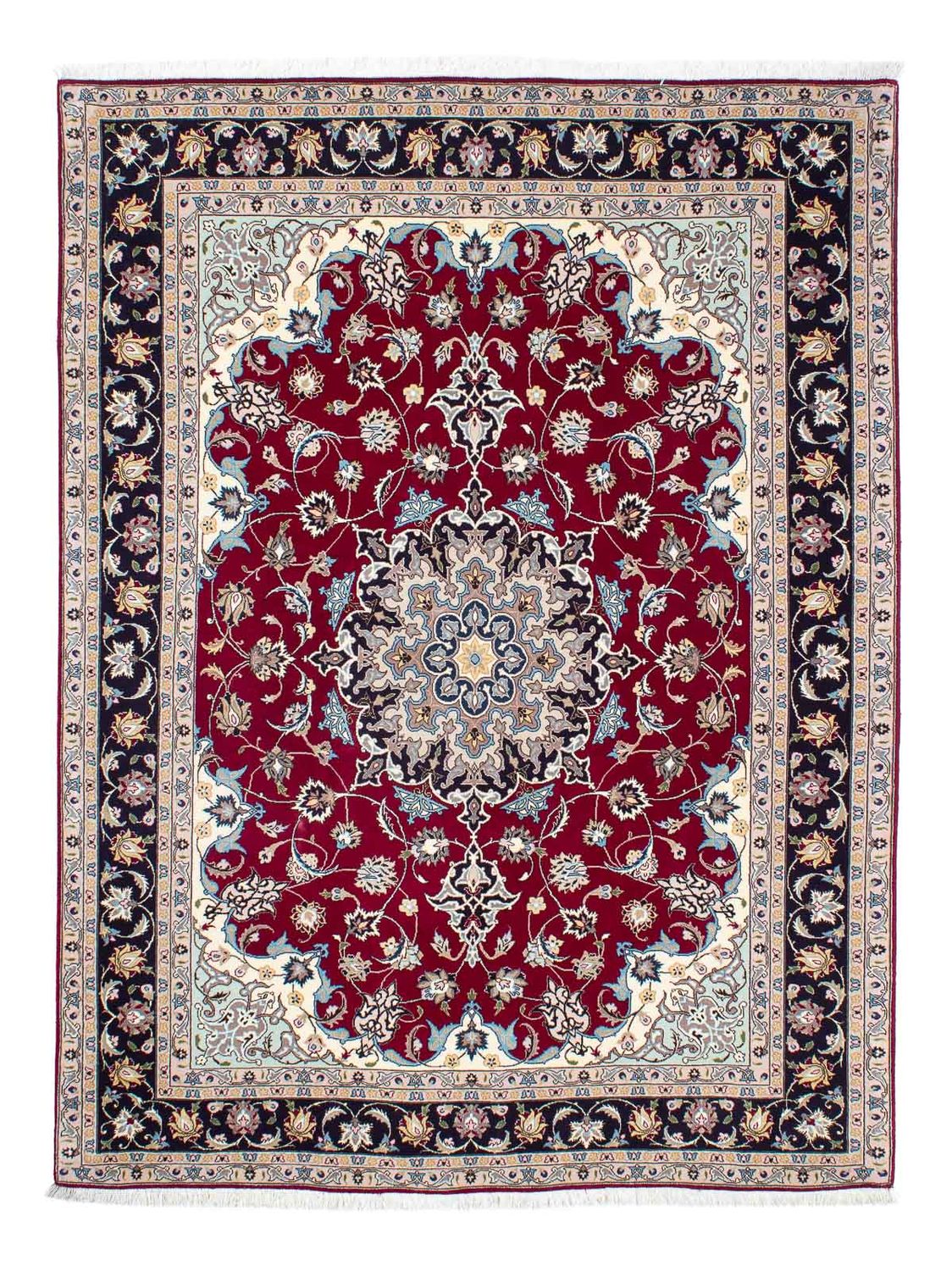Alfombra Persa - Tabriz - Real - 207 x 155 cm - rojo oscuro