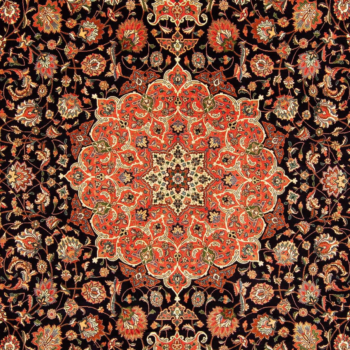 Alfombra Persa - Tabriz - Real - 407 x 297 cm - azul oscuro