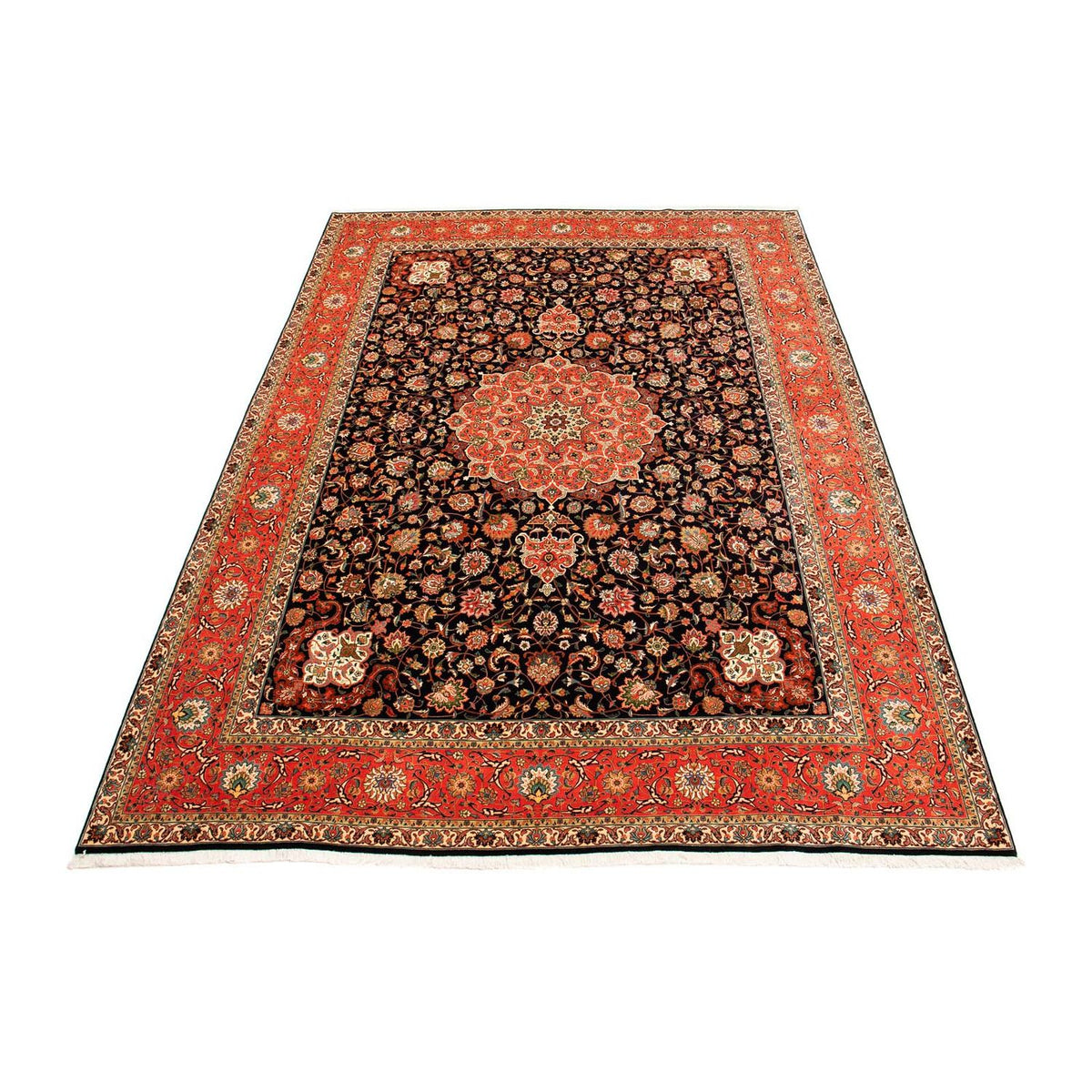 Alfombra Persa - Tabriz - Real - 407 x 297 cm - azul oscuro