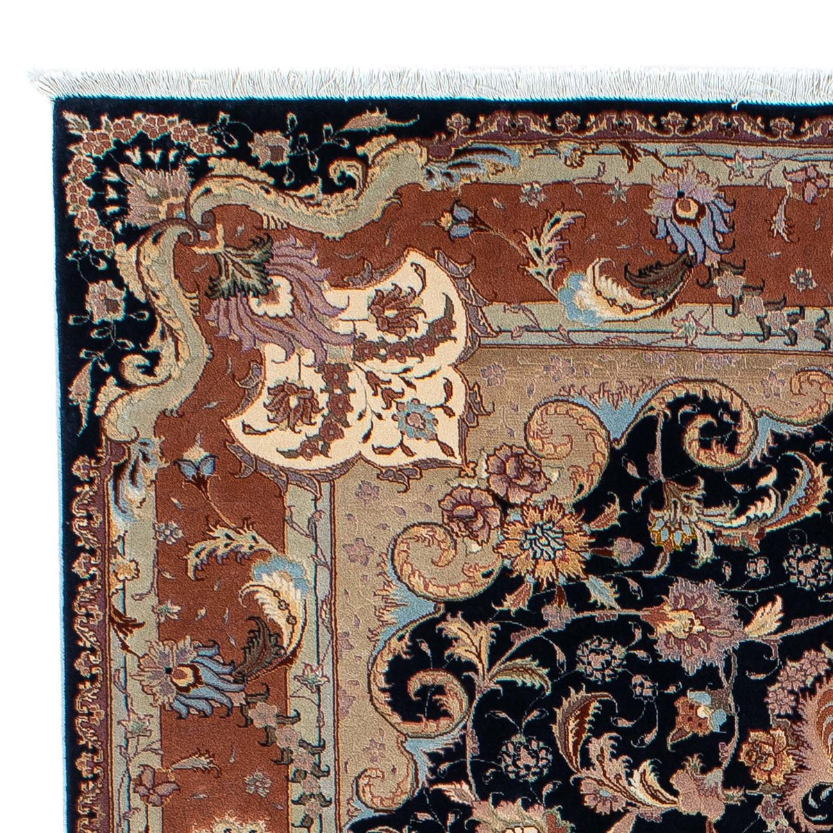 Alfombra Persa - Tabriz - Real - 200 x 155 cm - azul oscuro