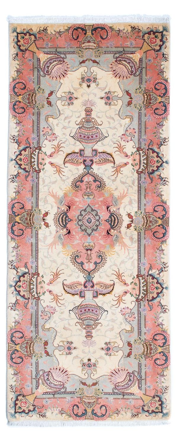 Alfombra de pasillo Alfombra Persa - Tabriz - Real - 203 x 80 cm - beige