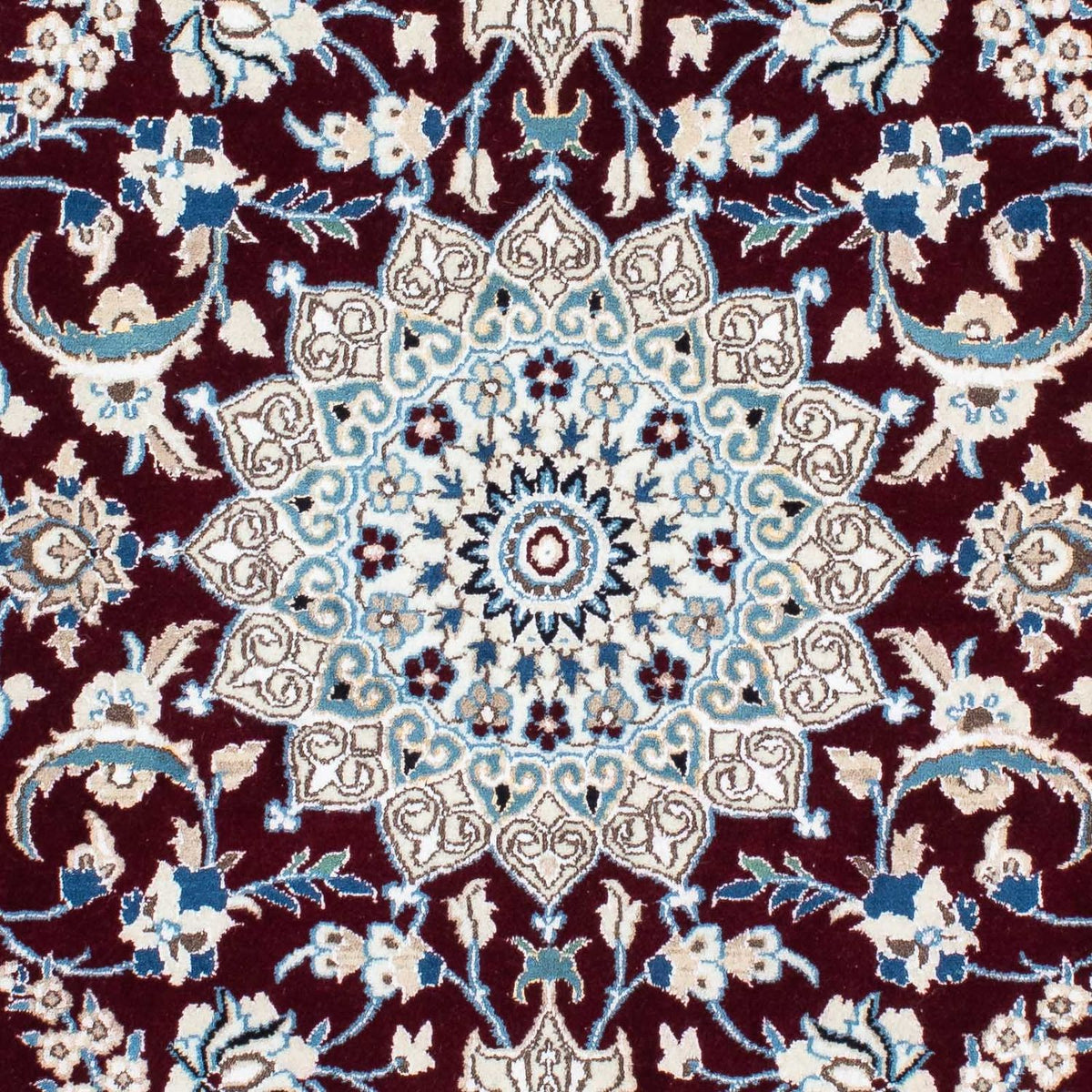 Alfombra Persa - Nain - Real - 182 x 110 cm - rojo oscuro