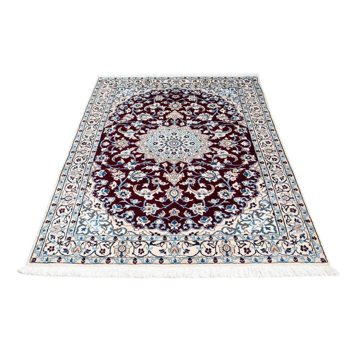 Alfombra Persa - Nain - Real - 182 x 110 cm - rojo oscuro