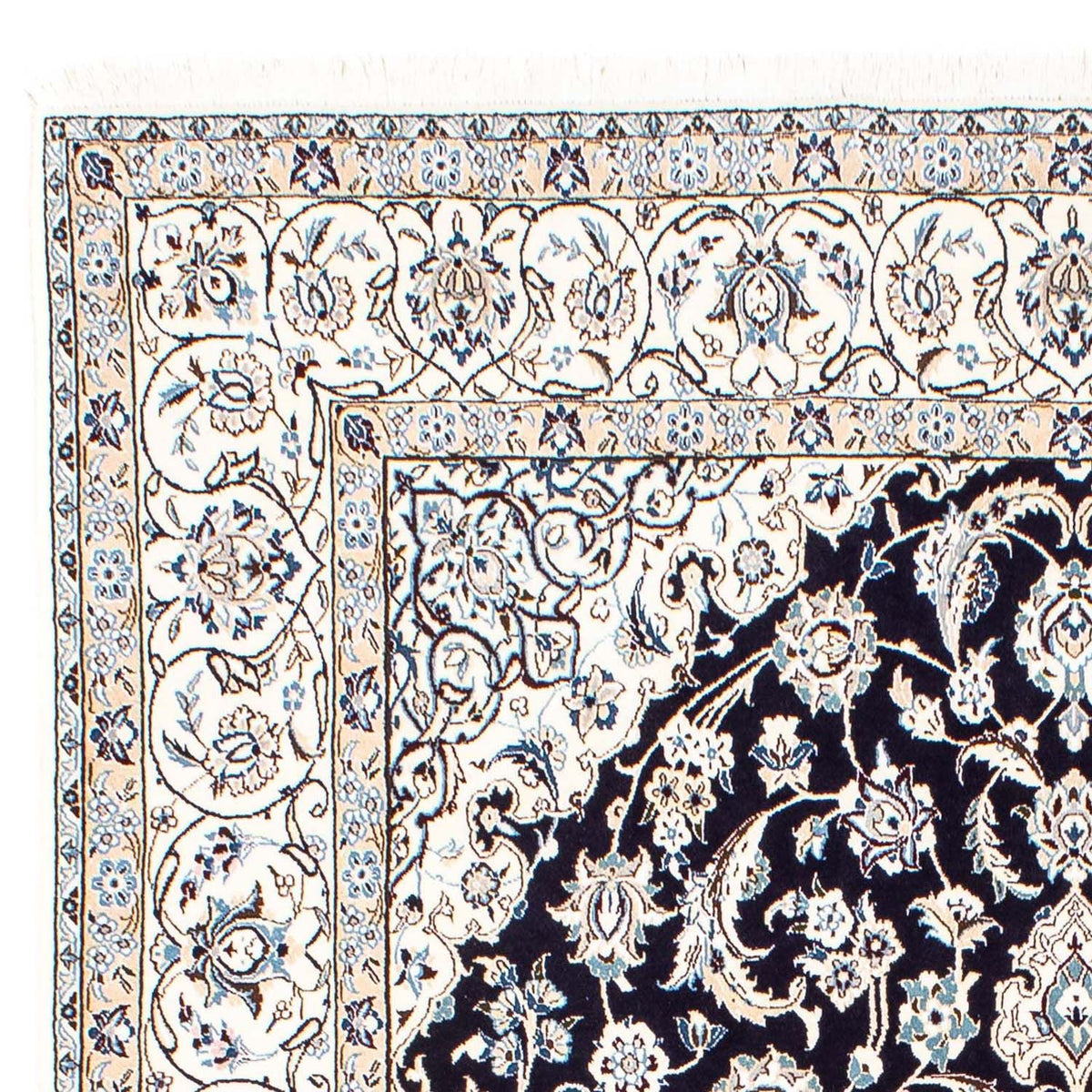 Alfombra Persa - Nain - Real - 251 x 200 cm - azul oscuro