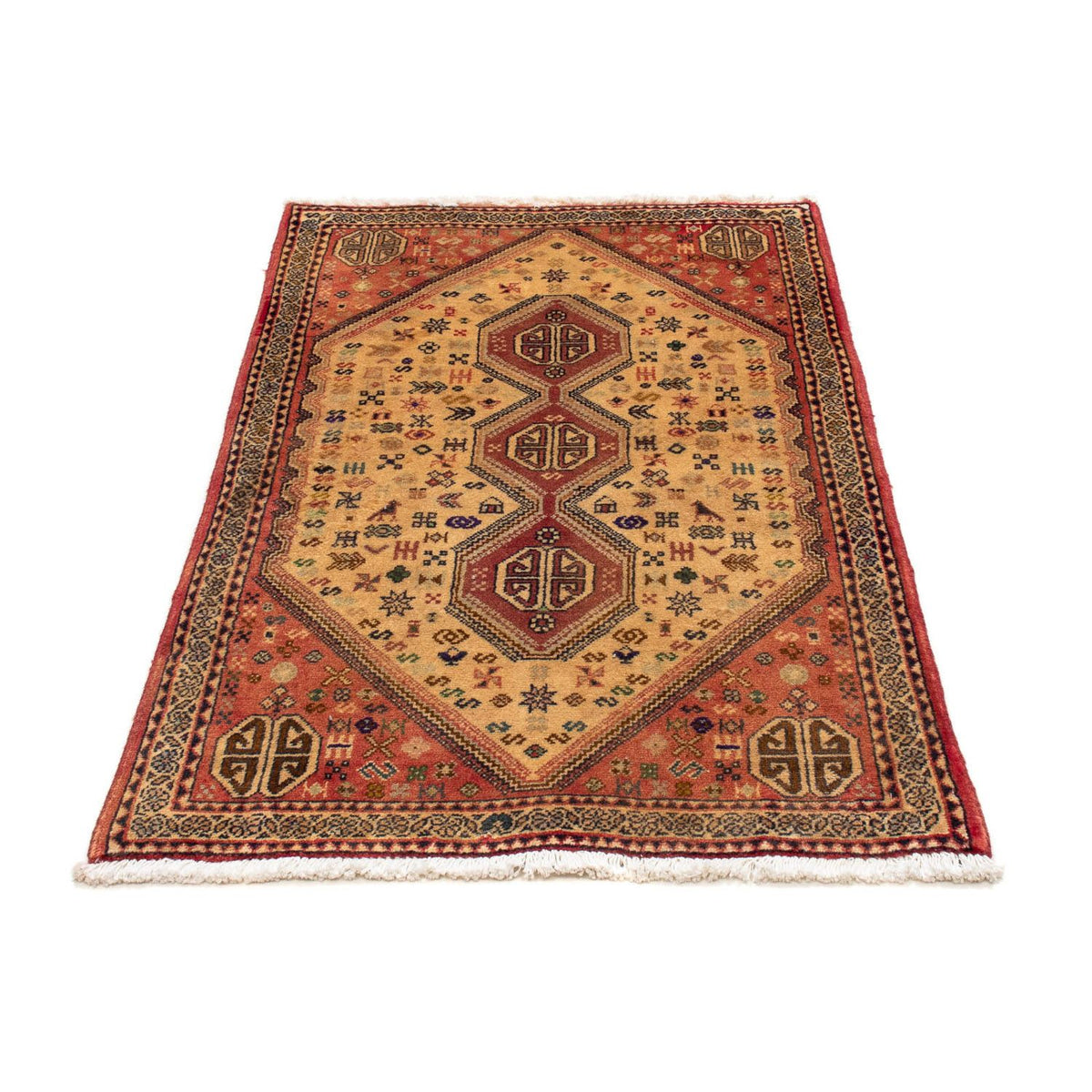 Alfombra persa - Nómada - 122 x 73 cm - rojo claro