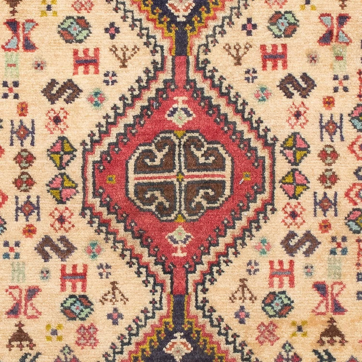 Alfombra persa - Nómada - 124 x 76 cm - rojo claro