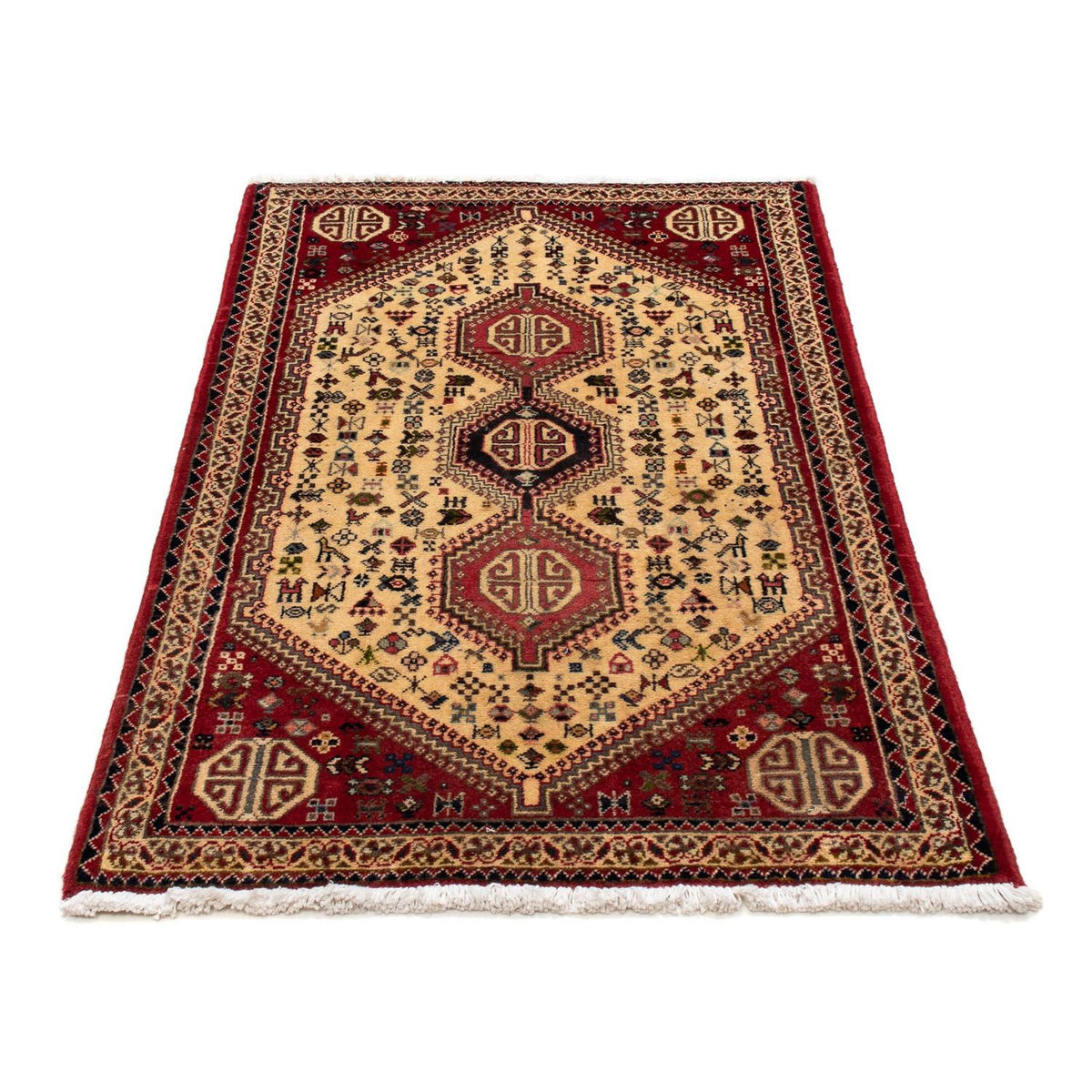 Alfombra persa - Nómada - 123 x 75 cm - rojo claro
