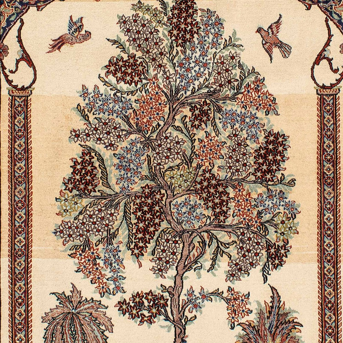 Alfombra persa - Ghom - 210 x 135 cm - beige