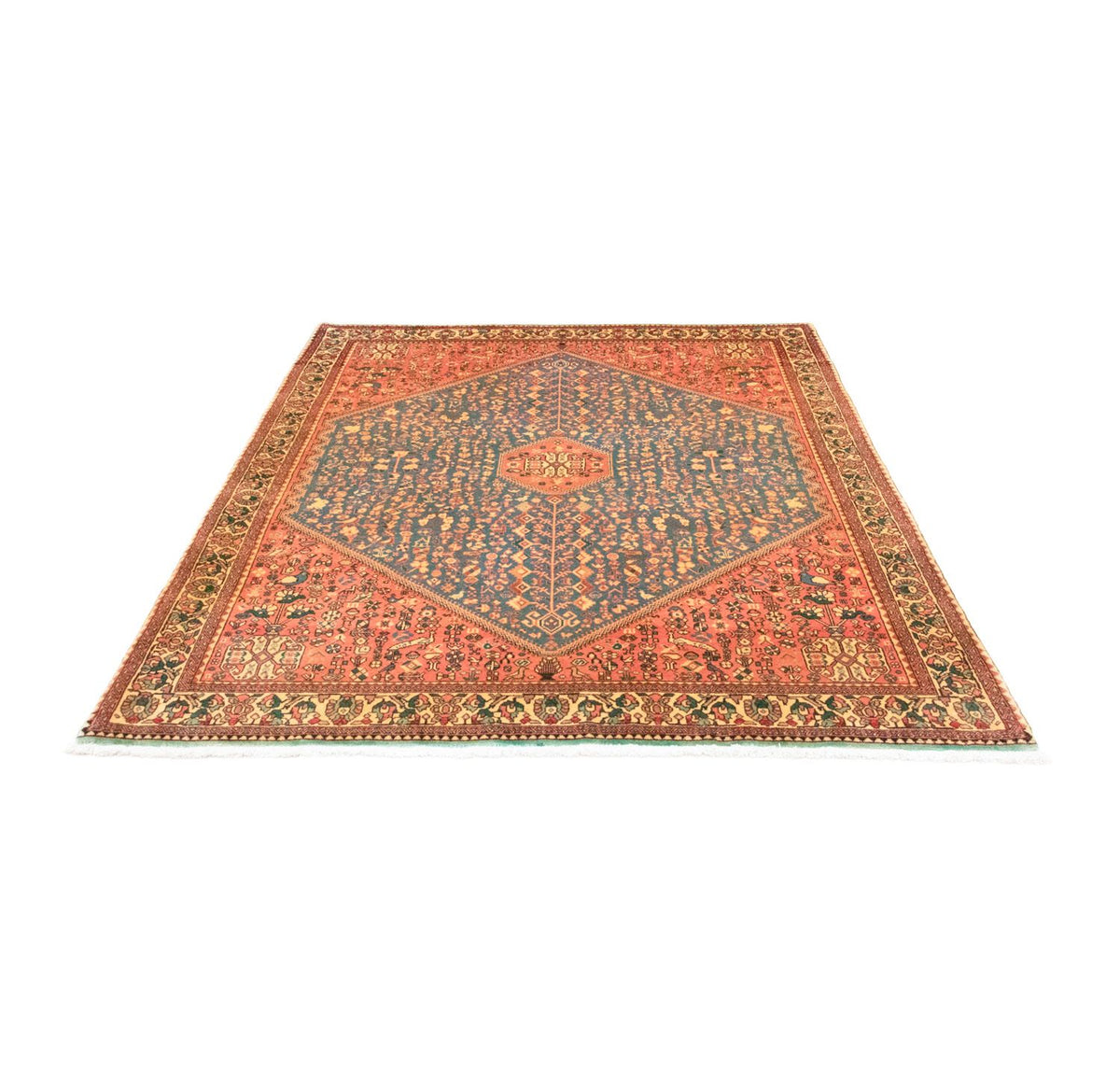Alfombra persa - Nómada - 200 x 153 cm - rojo claro