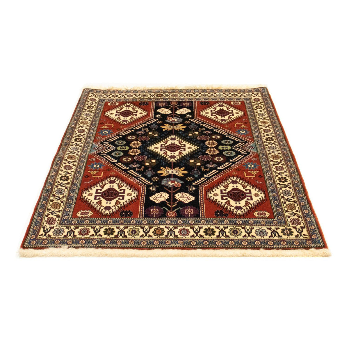 Alfombra persa - Nómada - 154 x 107 cm - azul oscuro