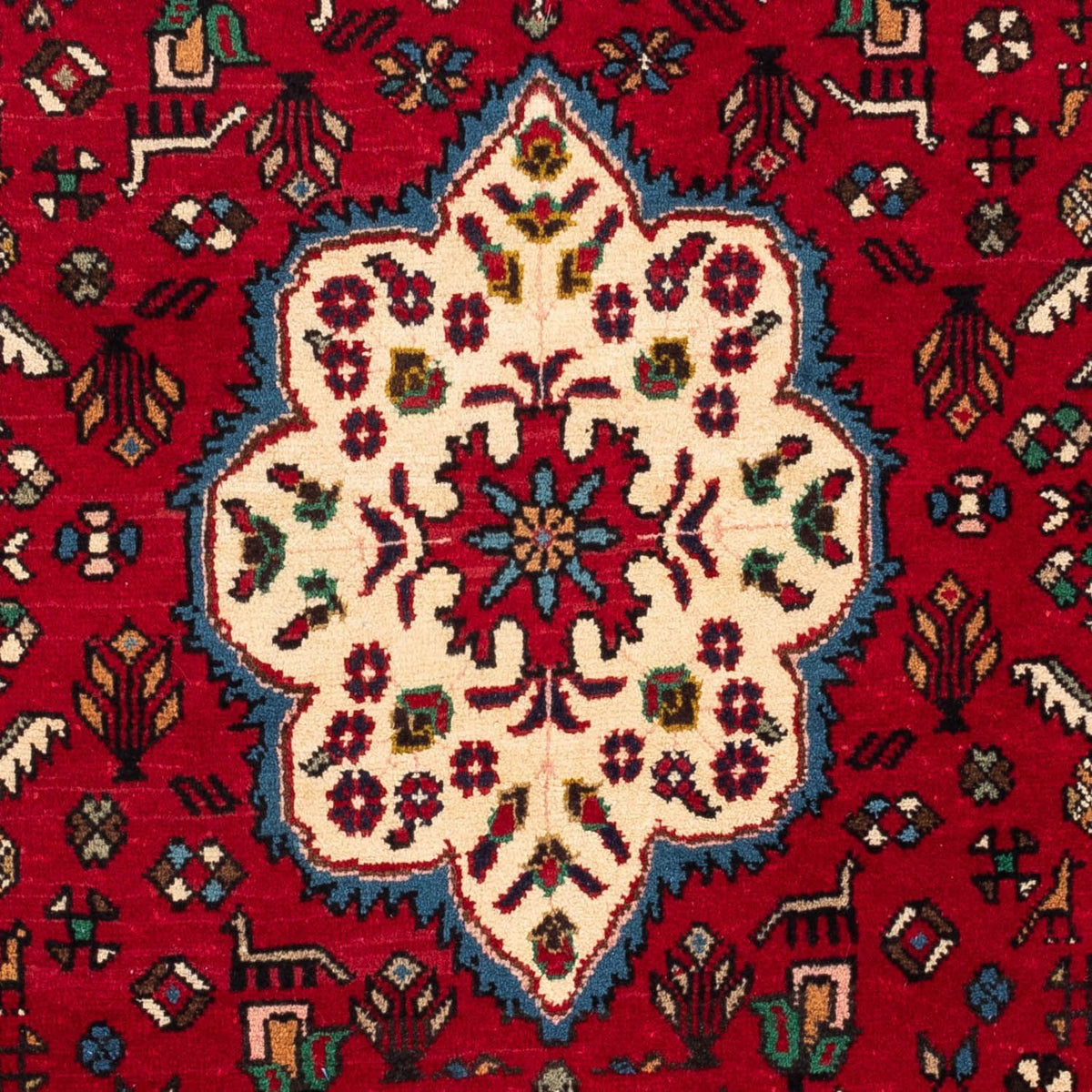 Alfombra persa - Nómada - 148 x 102 cm - rojo oscuro