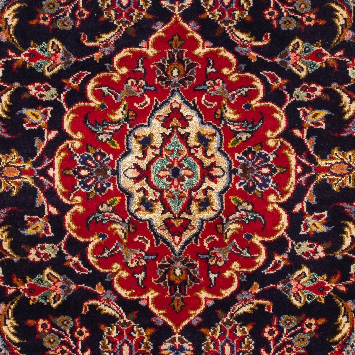 Alfombra persa - Keshan - 116 x 78 cm - azul oscuro