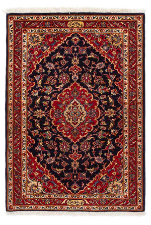 Alfombra persa - Keshan - 119 x 80 cm - azul oscuro