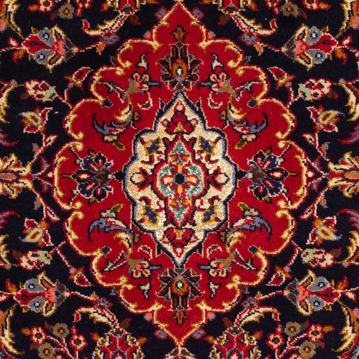 Alfombra persa - Keshan - 116 x 80 cm - azul oscuro